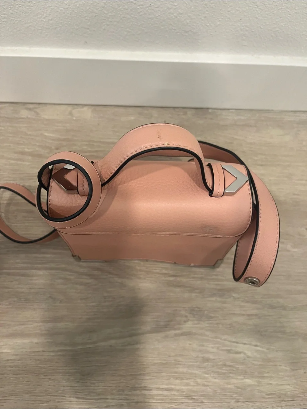 Mackage Rose Pebble Leather Arrow Satchel Crossbody Bag